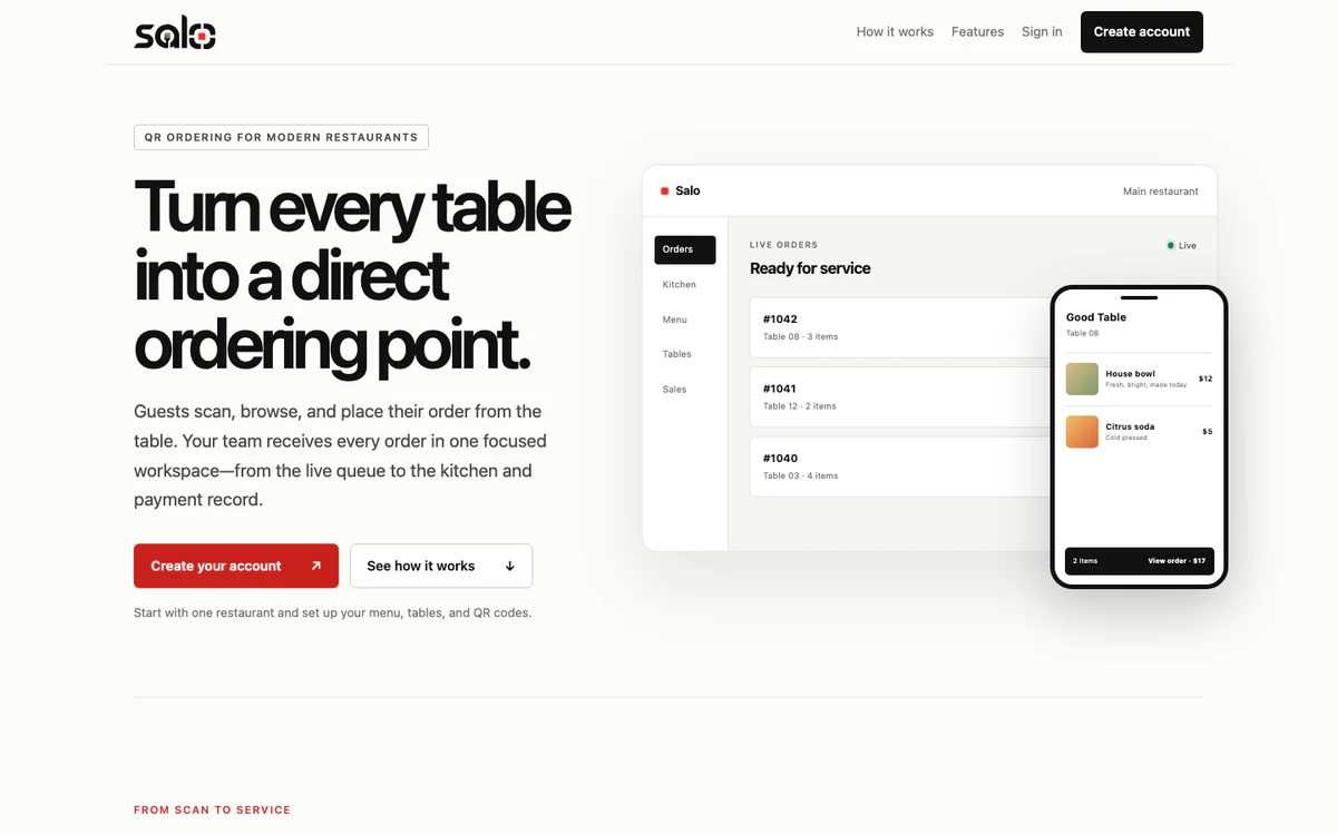 OrderQR restaurant ordering system preview