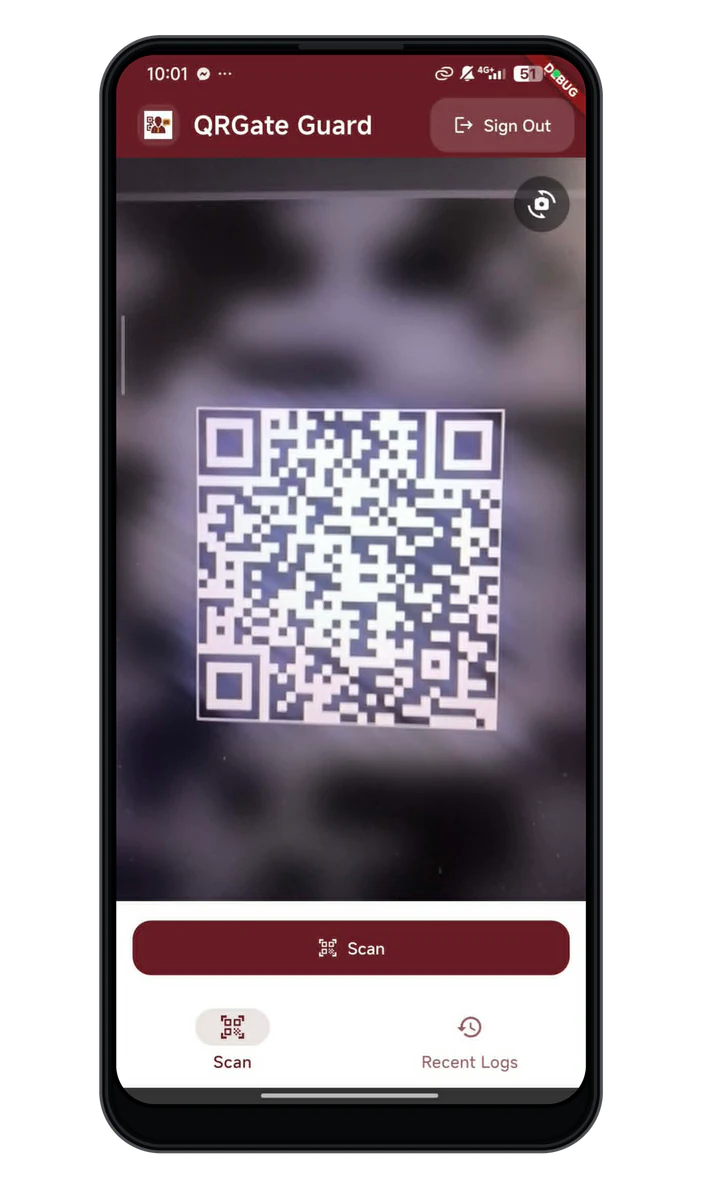 QRGate QR scanner mobile mockup